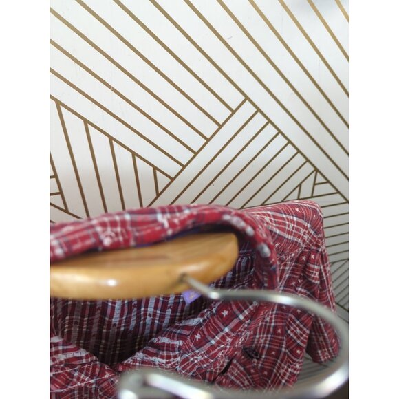 Disney Pooh Plaid Short Sleeve Shirt Y2K  Bee Free Pocket Button Up 22/242W READ - Picture 7 of 8